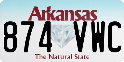 AR license plate 874VWC