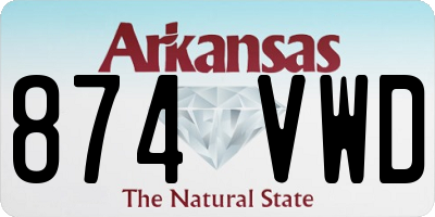 AR license plate 874VWD