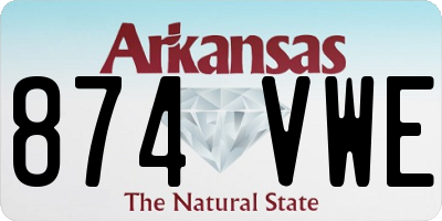 AR license plate 874VWE
