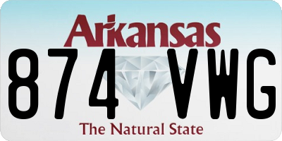 AR license plate 874VWG