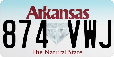 AR license plate 874VWJ