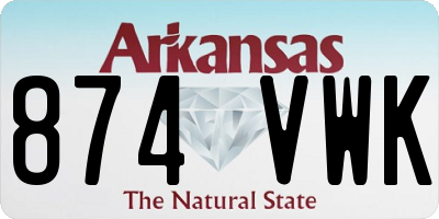 AR license plate 874VWK