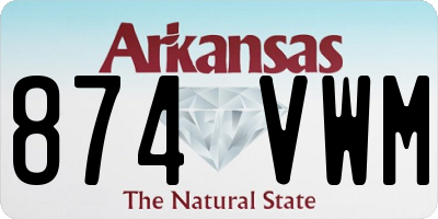 AR license plate 874VWM