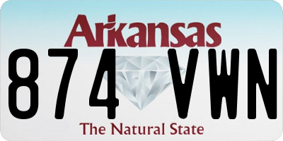 AR license plate 874VWN