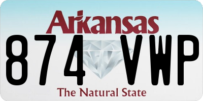 AR license plate 874VWP