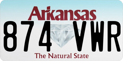 AR license plate 874VWR