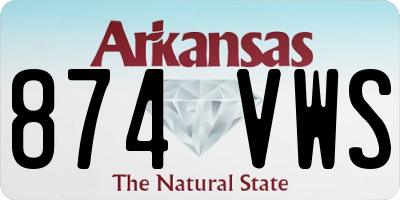 AR license plate 874VWS