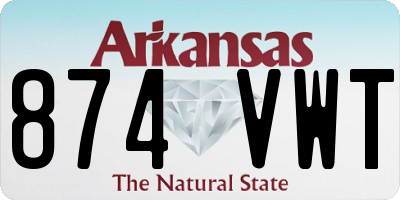 AR license plate 874VWT