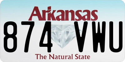 AR license plate 874VWU