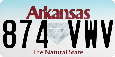 AR license plate 874VWV