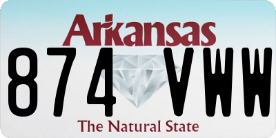 AR license plate 874VWW