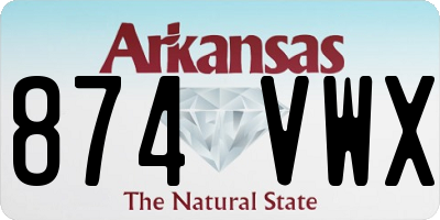 AR license plate 874VWX