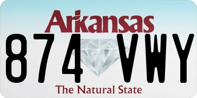 AR license plate 874VWY