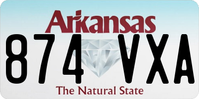 AR license plate 874VXA