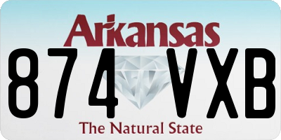 AR license plate 874VXB