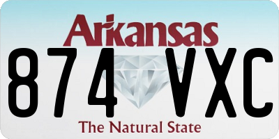 AR license plate 874VXC
