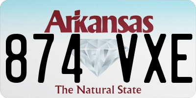AR license plate 874VXE