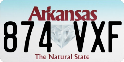 AR license plate 874VXF