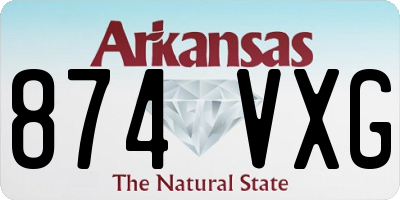 AR license plate 874VXG