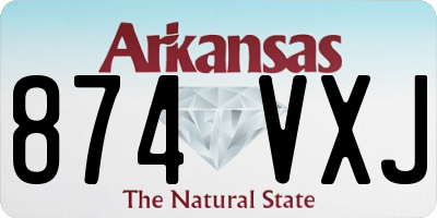 AR license plate 874VXJ