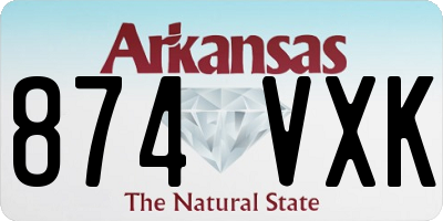 AR license plate 874VXK