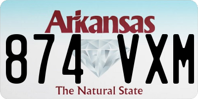 AR license plate 874VXM