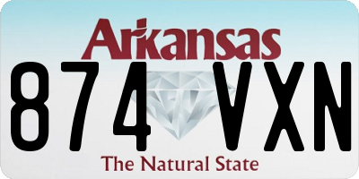 AR license plate 874VXN
