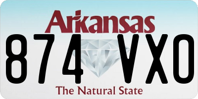 AR license plate 874VXO