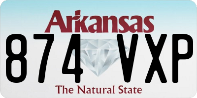 AR license plate 874VXP