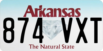 AR license plate 874VXT