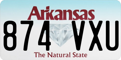 AR license plate 874VXU