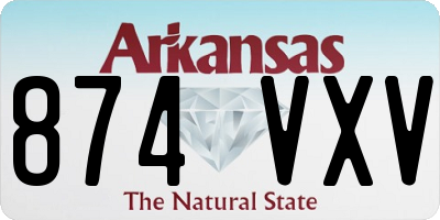 AR license plate 874VXV