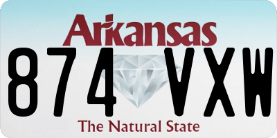 AR license plate 874VXW