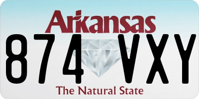 AR license plate 874VXY