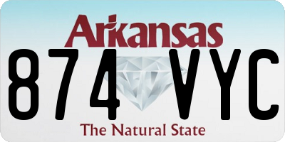 AR license plate 874VYC