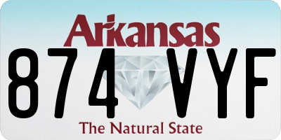 AR license plate 874VYF