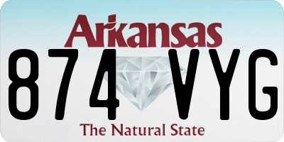 AR license plate 874VYG