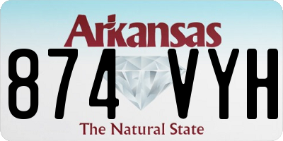 AR license plate 874VYH