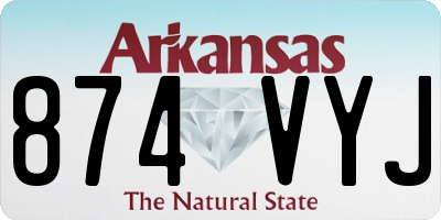 AR license plate 874VYJ