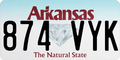 AR license plate 874VYK