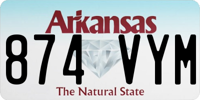 AR license plate 874VYM