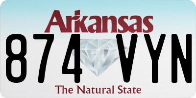 AR license plate 874VYN