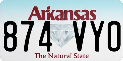 AR license plate 874VYO