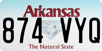 AR license plate 874VYQ