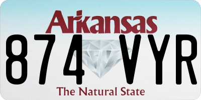 AR license plate 874VYR