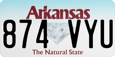 AR license plate 874VYU