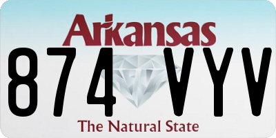 AR license plate 874VYV