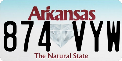 AR license plate 874VYW