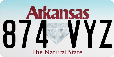 AR license plate 874VYZ
