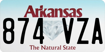 AR license plate 874VZA